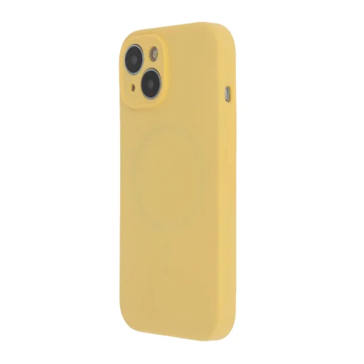 Soft Touch Mag tok iPhone 15 6,1" pasztell sárga - 1