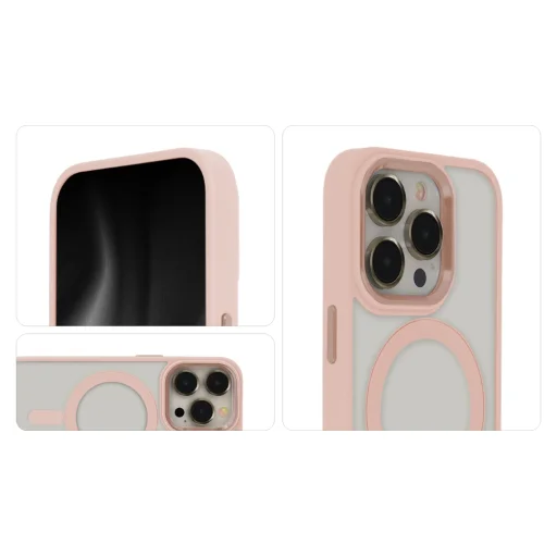 Satin Elegant Mag tok iPhone 15 Pro Max 6,7"-hoz rózsaszín tok - 3