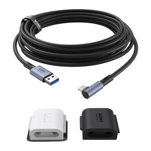 5M Csatlakozókábel Rögzítő Csipesszel Kiwi Design QL105 Meta Quest 2 Fekete - 1