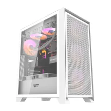 Számítógép ház Darkflash DRX70 MESH + 4 RGB ventilátor (fehér)
