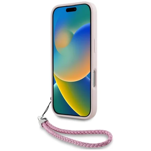  iPhone 16 Rózsaszín Karl Lagerfeld Steppelt Kezdőbetűs Logó & Láncos tok - 4