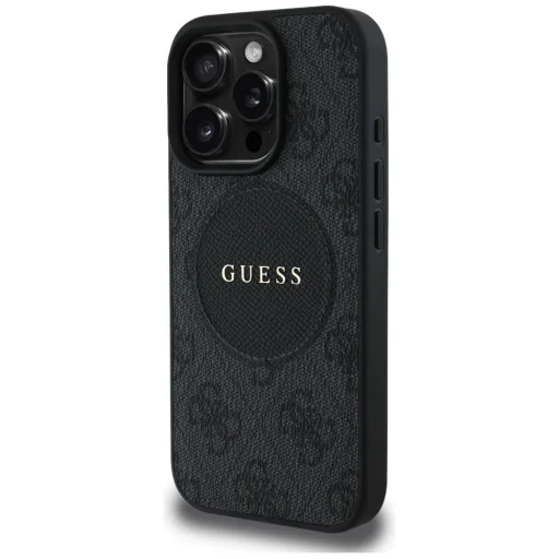  iPhone 16 Pro fekete Guess 4G Circle Classic Logo MagSafe tok - 2