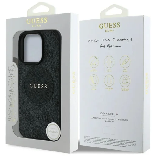  iPhone 16 Pro fekete Guess 4G Circle Classic Logo MagSafe tok - 8