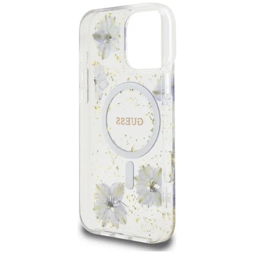  iPhone 16 Pro lila Guess Resin Flowers MagSafe tok - 7
