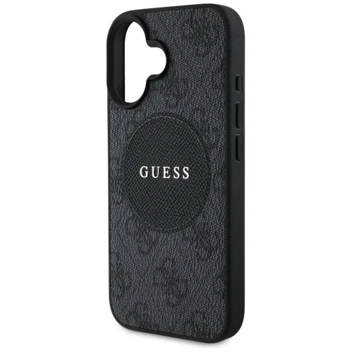  iPhone 16 fekete Guess 4G Circle Classic Logo MagSafe tok - 6
