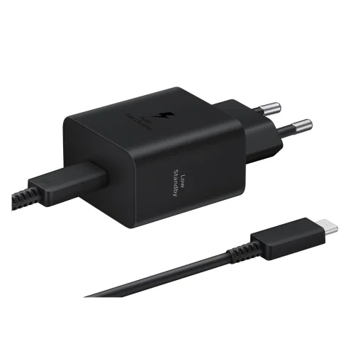 EP-T4511XBE Samsung USB-C 45W Utazó Töltő + USB-C Adatkábel Fekete - 1