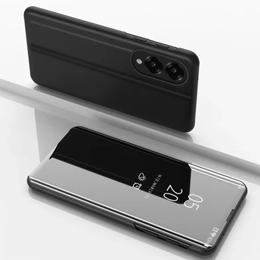 Clear View fliptok Samsung Galaxy S25 Edge - Fekete tok - 1