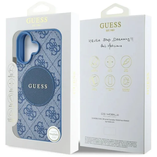  iPhone 16 kék Guess 4G Circle Classic Logo MagSafe tok - 8