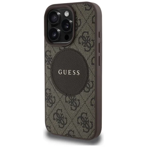  iPhone 16 Pro Barna Guess 4G Circle Classic Logo MagSafe tok - 2