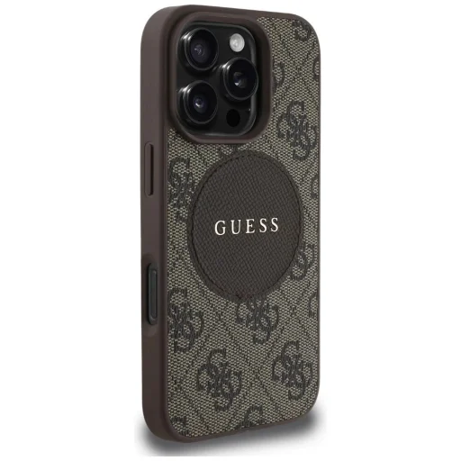  iPhone 16 Pro Barna Guess 4G Circle Classic Logo MagSafe tok - 4
