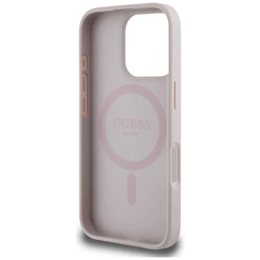  iPhone 16 Pro Rózsaszín Guess 4G Circle Classic Logo MagSafe tok - 7