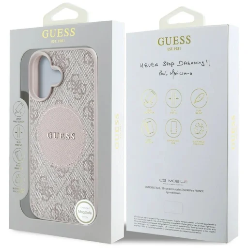  iPhone 16 Rózsaszín Guess 4G Circle Classic Logo MagSafe tok - 8