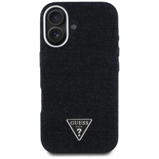  iPhone 16 Fekete Guess Denim Triangle Logo MagSafe tok - 3