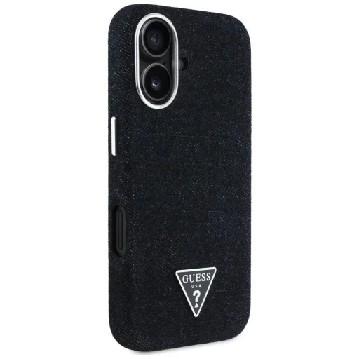  iPhone 16 Fekete Guess Denim Triangle Logo MagSafe tok - 4