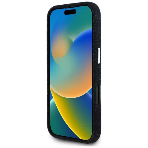  iPhone 16 Fekete Guess Denim Triangle Logo MagSafe tok - 5