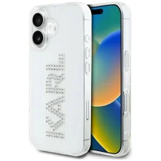  iPhone 16 Átlátszó Karl Lagerfeld IML Rhinestones Logo tok