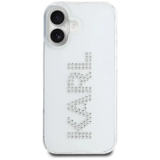  iPhone 16 Átlátszó Karl Lagerfeld IML Rhinestones Logo tok - 3