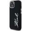  iPhone 15 Fekete Karl Lagerfeld Szilikon Metal Script Logo Tok thumbnail