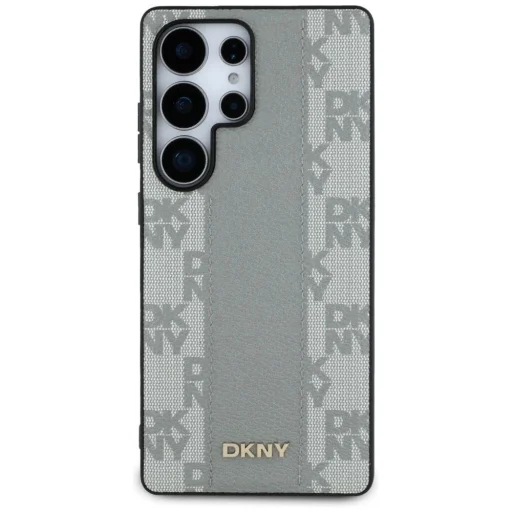  Samsung Galaxy S25 Ultra Szürke DKNY bőr kockás mintás MagSafe tok - 3