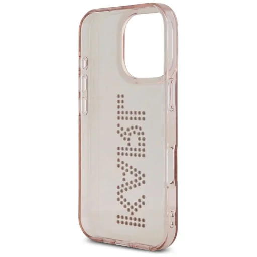  iPhone 16 Pro Max Karl Lagerfeld IML Rhinestones Logo tok - Pink - 7