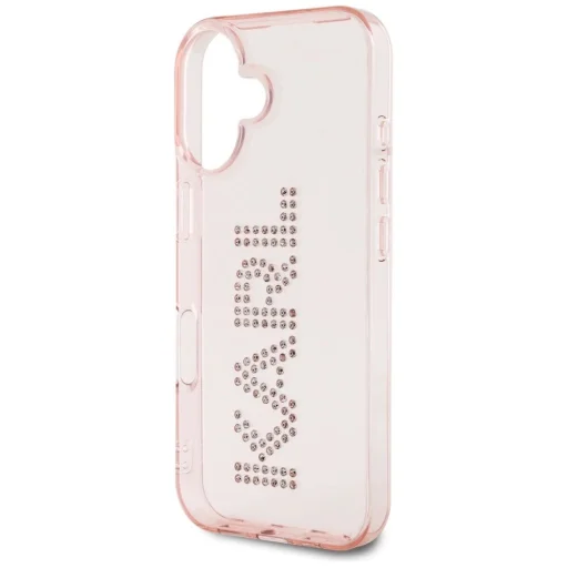  iPhone 16 Rózsaszín Karl Lagerfeld IML Rhinestones Logo tok - 6