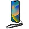  iPhone 16 Pro Max Karl Lagerfeld Saffiano Crystals láncos tok - Fekete thumbnail