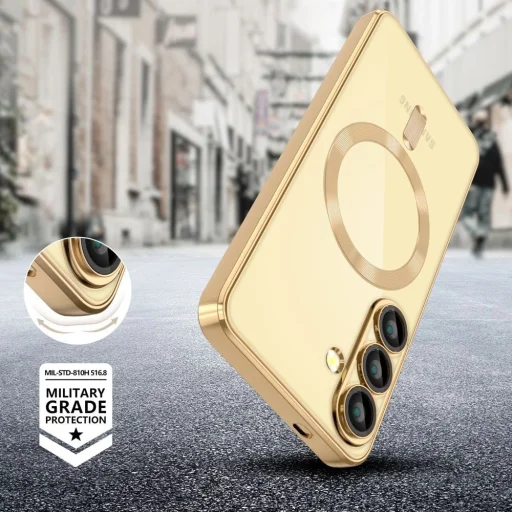  Techsuit - Luxus Kristály MagSafe - Samsung Galaxy S25 Edge - Arany tok - 3