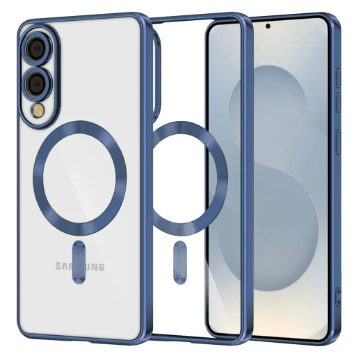  Techsuit - Luxus Kristály MagSafe - Samsung Galaxy S25 Edge - Mélykék tok - 1