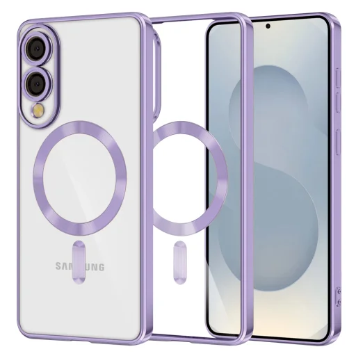  Techsuit - Luxus Kristály MagSafe - Samsung Galaxy S25 Edge - Világoslila tok - 1