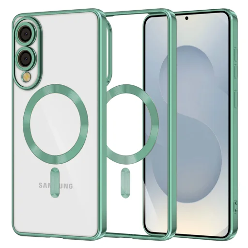  Techsuit - Luxus Kristály MagSafe - Samsung Galaxy S25 Edge - Világoszöld tok - 1