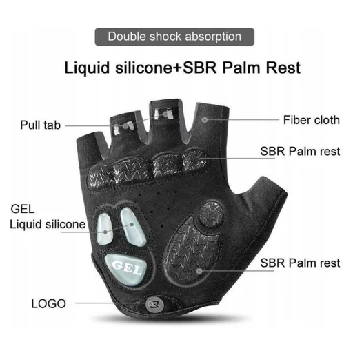 Rockbros S169BGR XL kerékpáros kesztyűk zselés betétekkel - szürke - 5