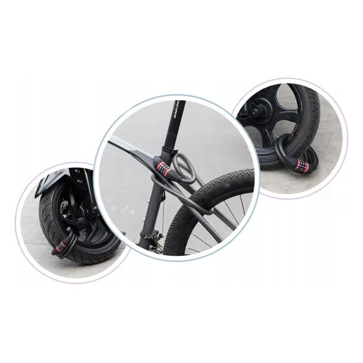 Rockbros RKS507-1BK kerékpár zár kombinációs 1,8 m - fekete - 2