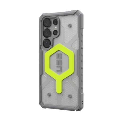 UAG Pathfinder Clear Magnet Bundle Mágneses tok és csuklópánt Samsung Galaxy S25 Ultra 5G - Neon szürke tok - 2