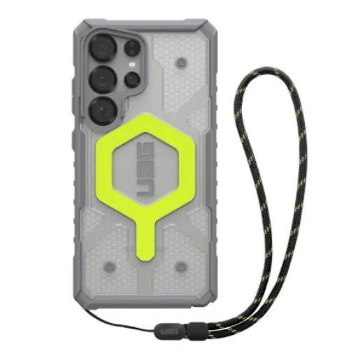 UAG Pathfinder Clear Magnet Bundle Mágneses tok és csuklópánt Samsung Galaxy S25 Ultra 5G - Neon szürke tok - 1