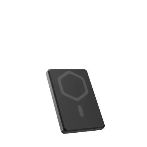 UAG Ultra Slim 5K 5000 mAh Powerbank 10 W-os Állvánnyal, MagSafe Kompatibilis USB-C Kábellel - Fekete/Szürke - 1