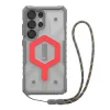 UAG Pathfinder Clear Magnet Bundle Mágneses tok és csuklópánt Samsung Galaxy S25 Ultra 5G-hez - Szürke/Piros tok