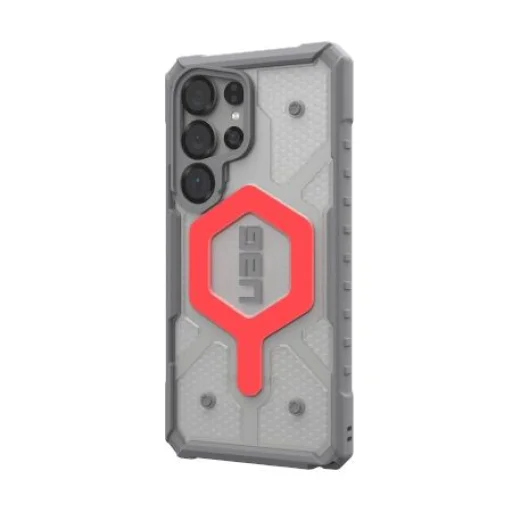 UAG Pathfinder Clear Magnet Bundle Mágneses tok és csuklópánt Samsung Galaxy S25 Ultra 5G-hez - Szürke/Piros tok - 2