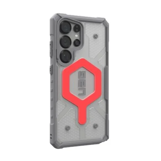 UAG Pathfinder Clear Magnet Bundle Mágneses tok és csuklópánt Samsung Galaxy S25 Ultra 5G-hez - Szürke/Piros tok - 3
