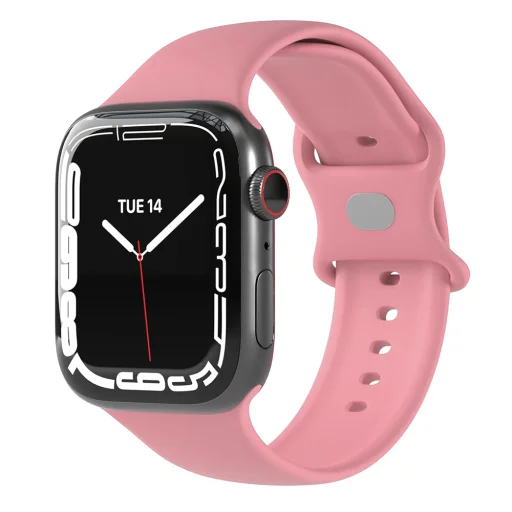  Techsuit - Óraszíj (W031) - Apple Watch 1/2/3/4/5/6/7/8/9/10/SE/SE 2 (38/40/41/42mm) - Rózsaszín - 1