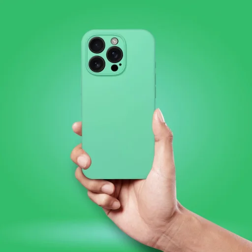 Szilikon 2mm tok iPhone 16 Pro-hoz, kompatibilis MagSafe-kel menta - 4