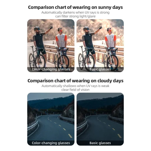 Rockbros Polarizált Kerékpáros Szemüveg UV Védelemmel és Dioptriás Betéttel - Fehér - 7