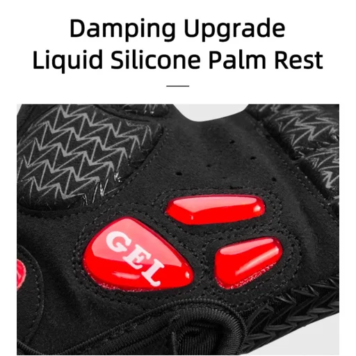 Rockbros S169BR XXL kerékpáros kesztyűk gél betétekkel - fekete és piros - 2