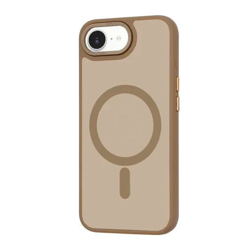  Techsuit - HaloFrost MagSafe sorozat - iPhone 16e - homokbarna tok - 3