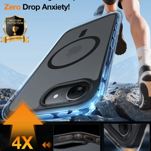 iPhone 17 Pro Torras - Guardian Magnetic Series - Narancssárga tok - 4