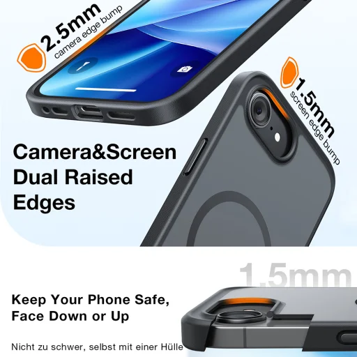 iPhone 17 Pro Torras - Guardian Magnetic Series - Narancssárga tok - 2