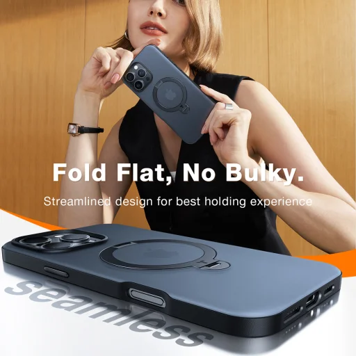 iPhone 17 Pro Max - Ostand Spin MagSafe Series Torras - Fekete tok - 7