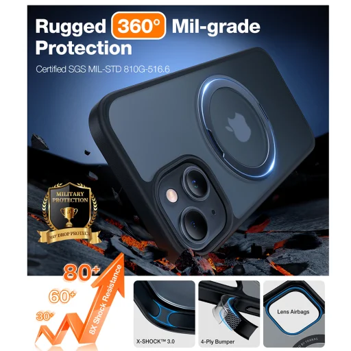 Torras - Ostand Pro Series - iPhone 15 - Fekete tok - 7