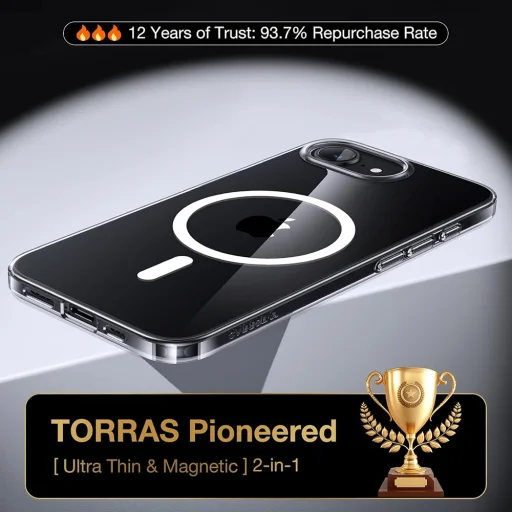 Torras - OriginFit-Mag sorozat - iPhone 16e - Átlátszó tok - 7
