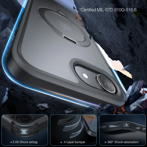 Torras - Ostand Spin Sorozat - iPhone 16e - Fekete tok - 5