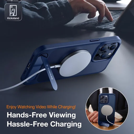 Torras - Pstand - iPhone 15 Pro Max - Sötétkék tok - 2